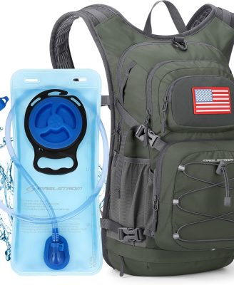 Maelstrom Hydration Backpack, Hiking Backpack with 2L Water Bladder, Running Hydration Vest for Cycling Hiking Rave for Men Women