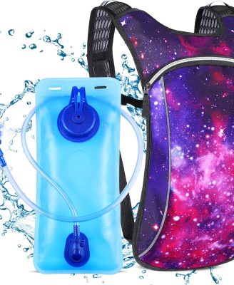 Rave Hydration Pack, Hydration Backpack with 2L Hydration Bladder, Festival Essential Water Backpack for Hiking, Running, Cycling, and Music Festivals