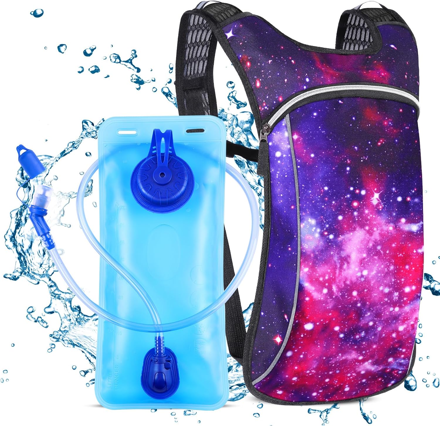 Rave Hydration Pack, Hydration Backpack with 2L Hydration Bladder, Festival Essential Water Backpack for Hiking, Running, Cycling, and Music Festivals