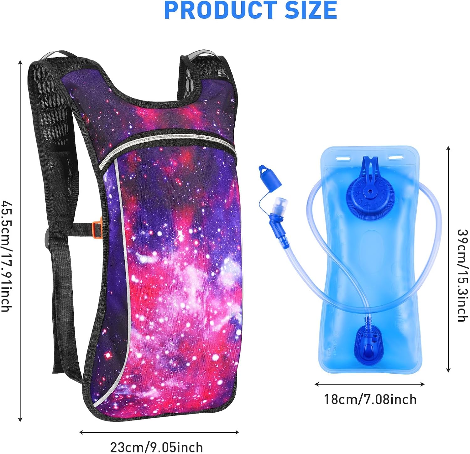 Rave Hydration Pack, Hydration Backpack with 2L Hydration Bladder, Festival Essential Water Backpack for Hiking, Running, Cycling, and Music Festivals - Image 2