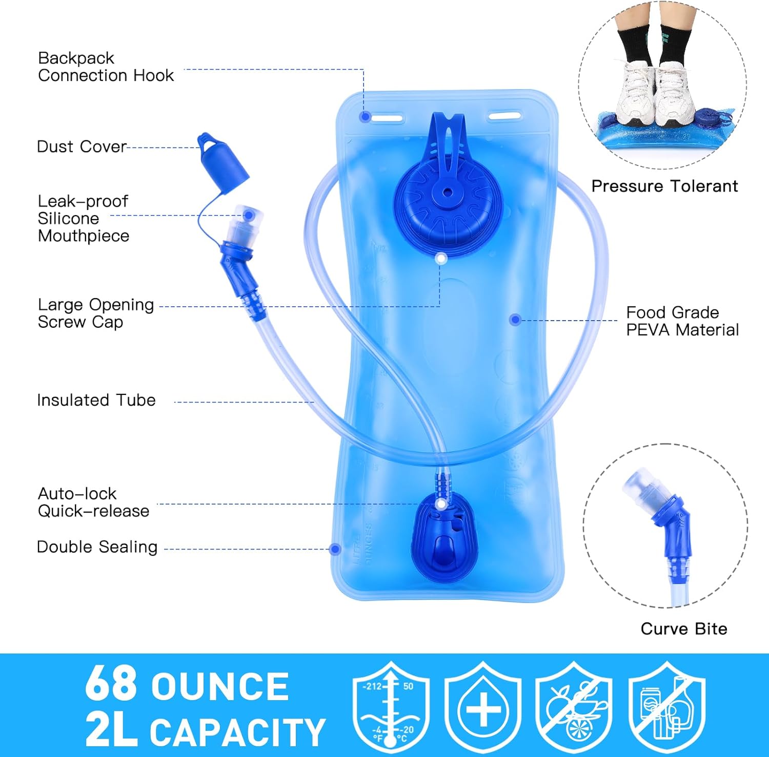 Rave Hydration Pack, Hydration Backpack with 2L Hydration Bladder, Festival Essential Water Backpack for Hiking, Running, Cycling, and Music Festivals - Image 5